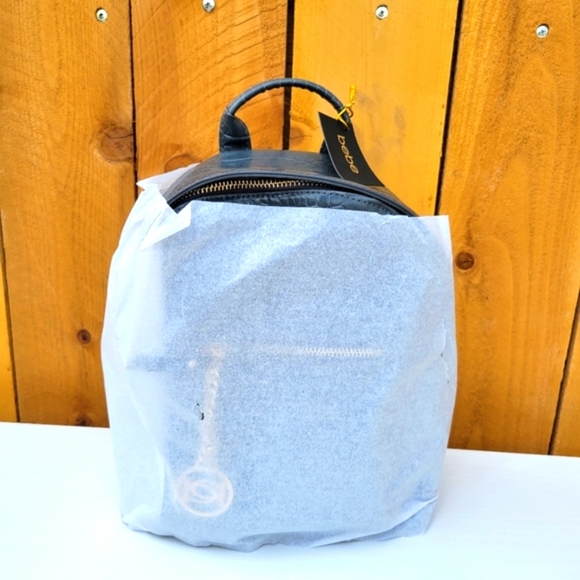 New Bebe Rena Croco Small Backpack Grey - Picture 3 of 15